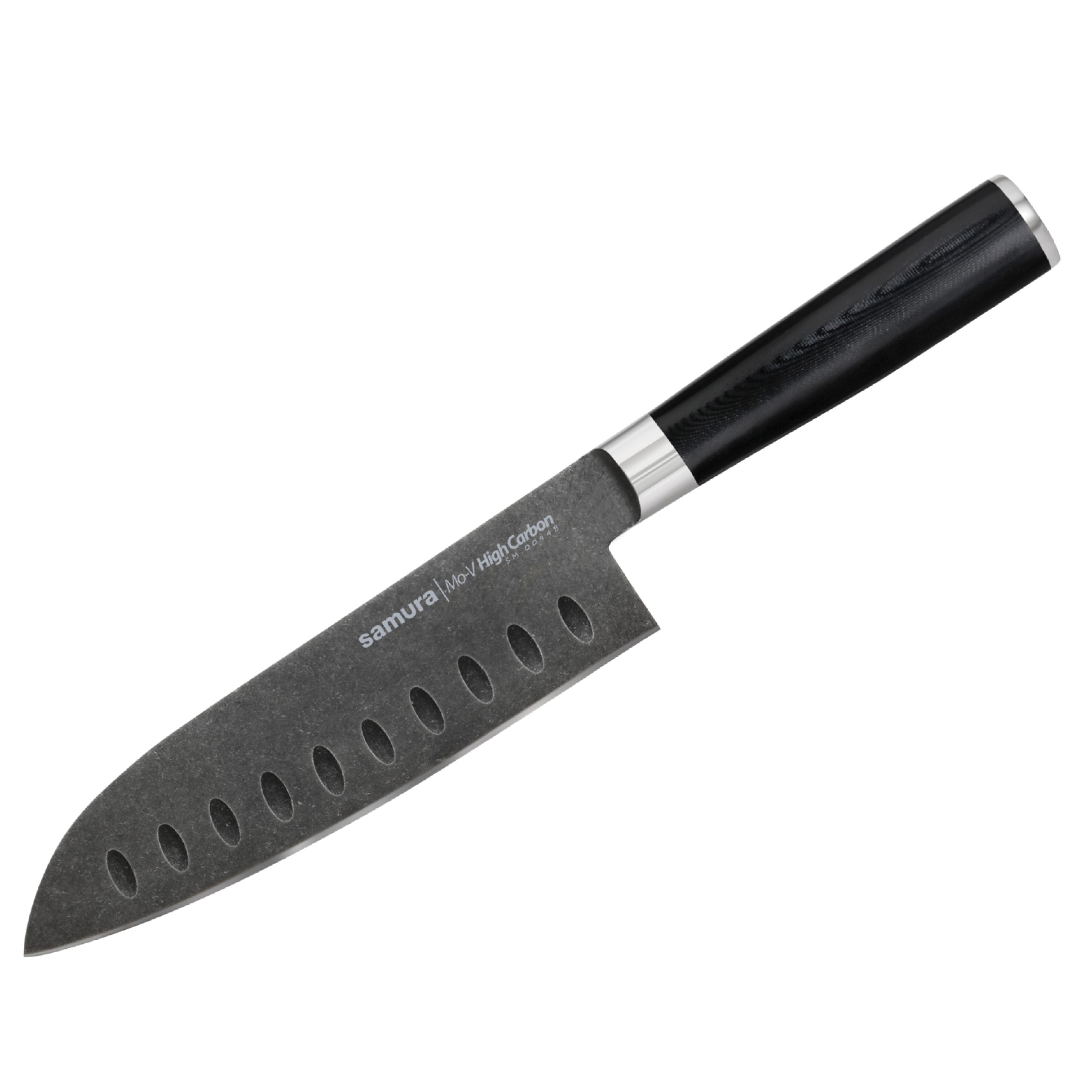 фото Нож кухонный samura mo-v stonewash сантоку для нарезки мяса профессиональный sm-0094b