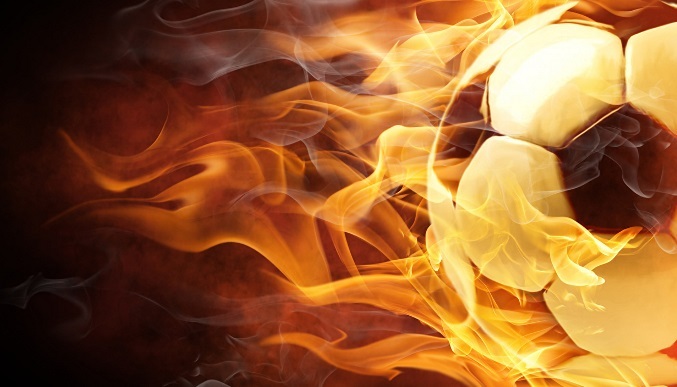 фото Набор алмазной мозаики яркие грани огненный футбол