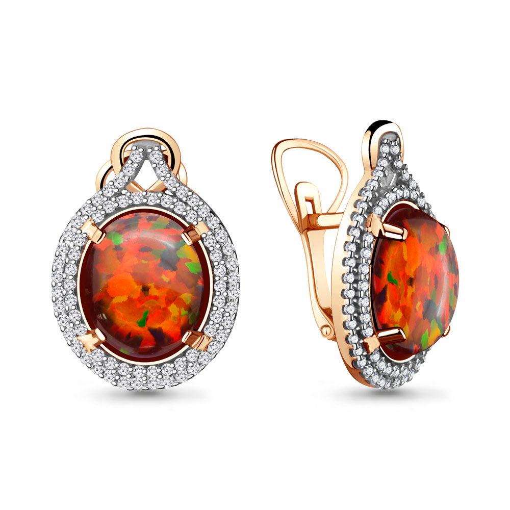 

Серьги из серебра с фианитом Aquamarine 4443487А_925_з, 4443487А_925_з