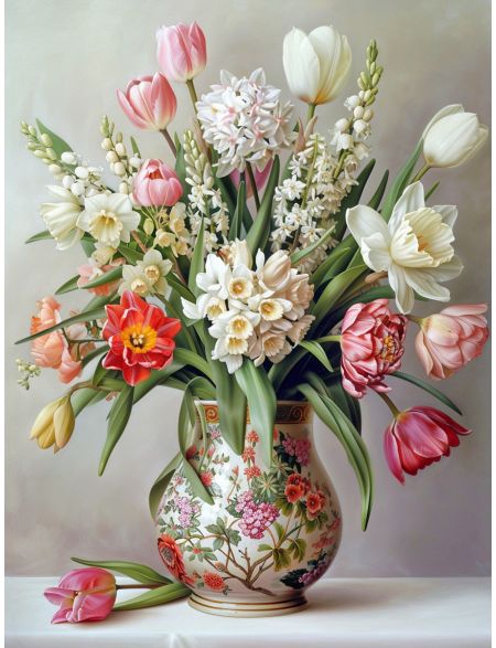 

Алмазная мозаика без подрамника Тюльпаны, 25x20 см, 40 цветов, 87378, РА-901