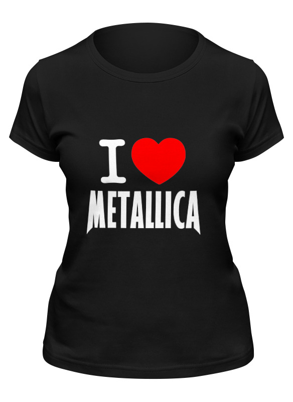 

Футболка женская Printio «i love metallica» черная S, Черный, «i love metallica»