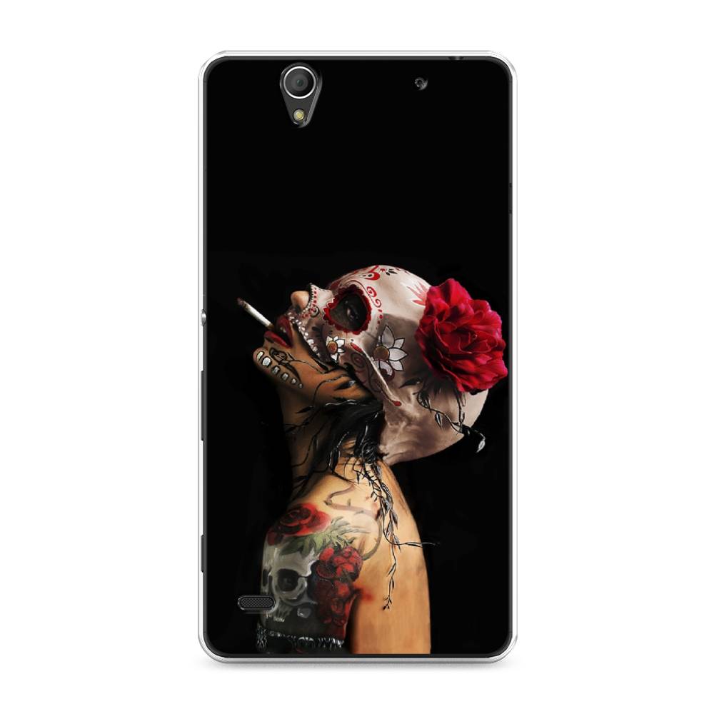 

Чехол Awog на Sony Xperia C4 "Девушка с черепом", Разноцветный, 52650-9