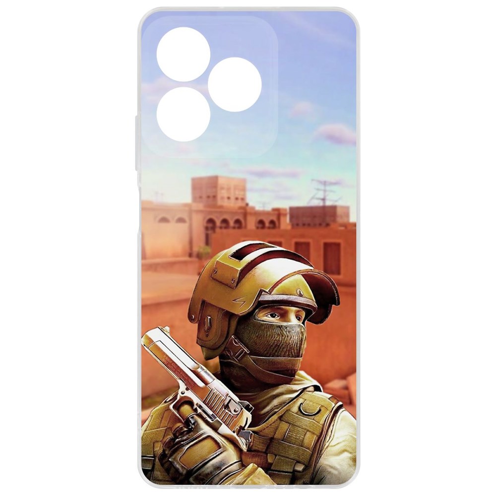 

Чехол-накладка Krutoff Clear Case Cтандофф 2 (Standoff 2) - Спец для Realme C51, Прозрачный