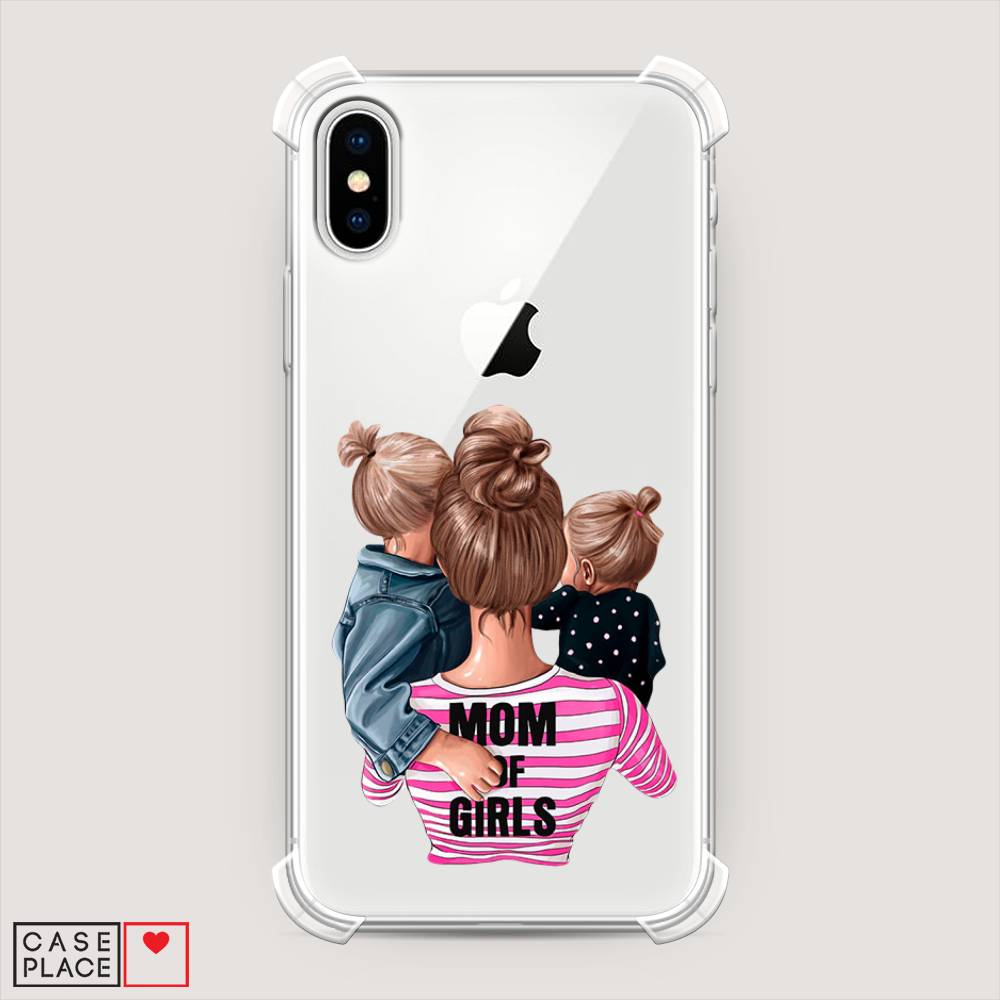 фото Противоударный силиконовый чехол "mom of girls" на apple iphone xs (10s) awog