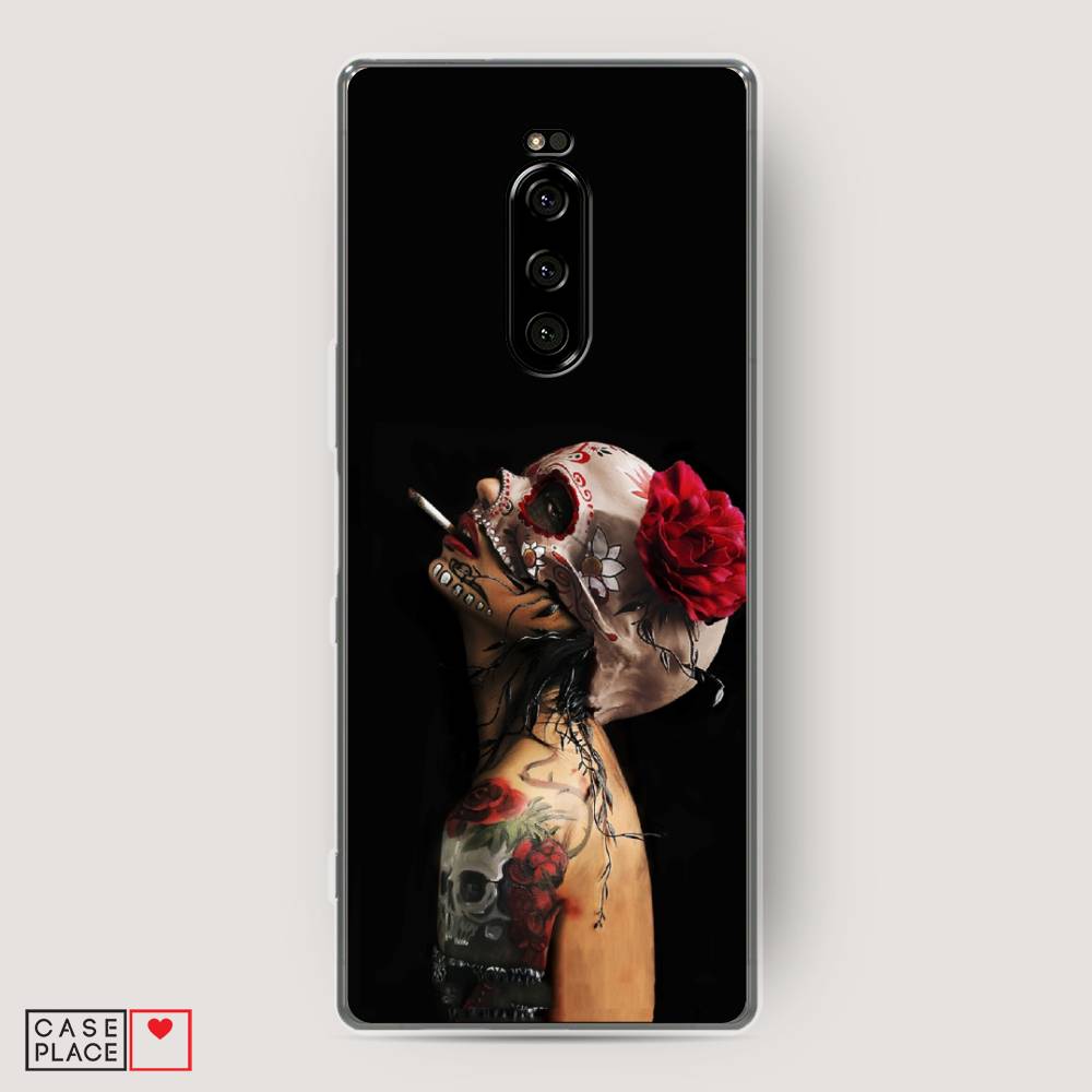 

Чехол Awog на Sony Xperia 1/XZ4 "Девушка с черепом", Разноцветный, 54250-9