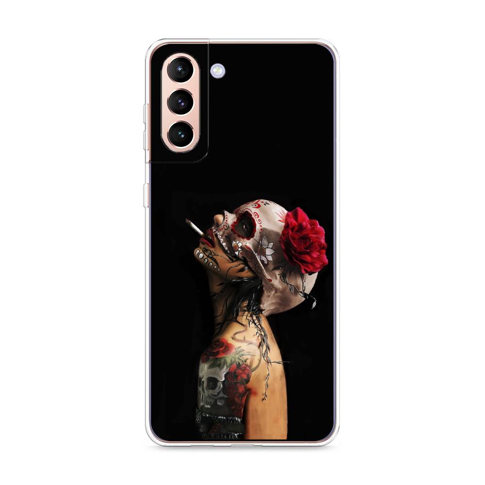 

Чехол Awog на Samsung Galaxy S21 + / Самсунг S21 + "Девушка с черепом", Разноцветный, 2102150-9