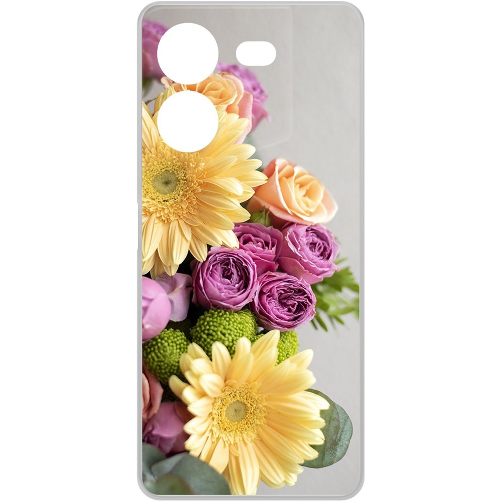 

Чехол-накладка Krutoff Clear Case Букет для TECNO Pova 5, Прозрачный