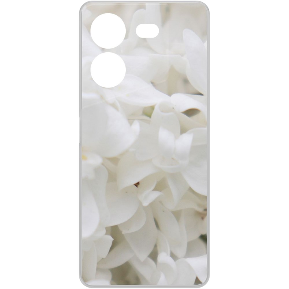 

Чехол-накладка Krutoff Clear Case Белые лилии для TECNO Pova 5, Прозрачный