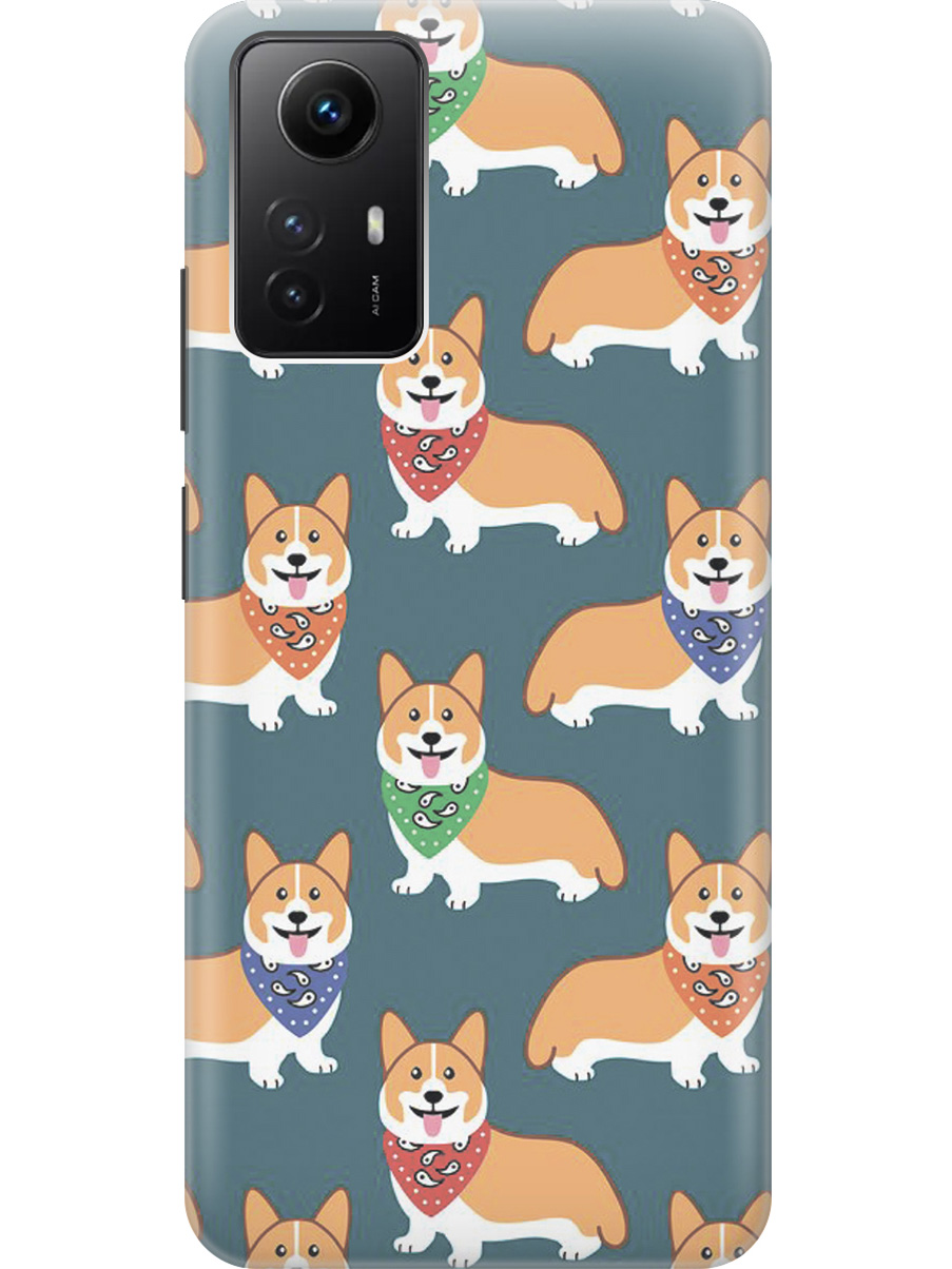 

Силиконовый чехол на Xiaomi Redmi Note 12s "Корги забияки", Оранжевый;синий, 20001468