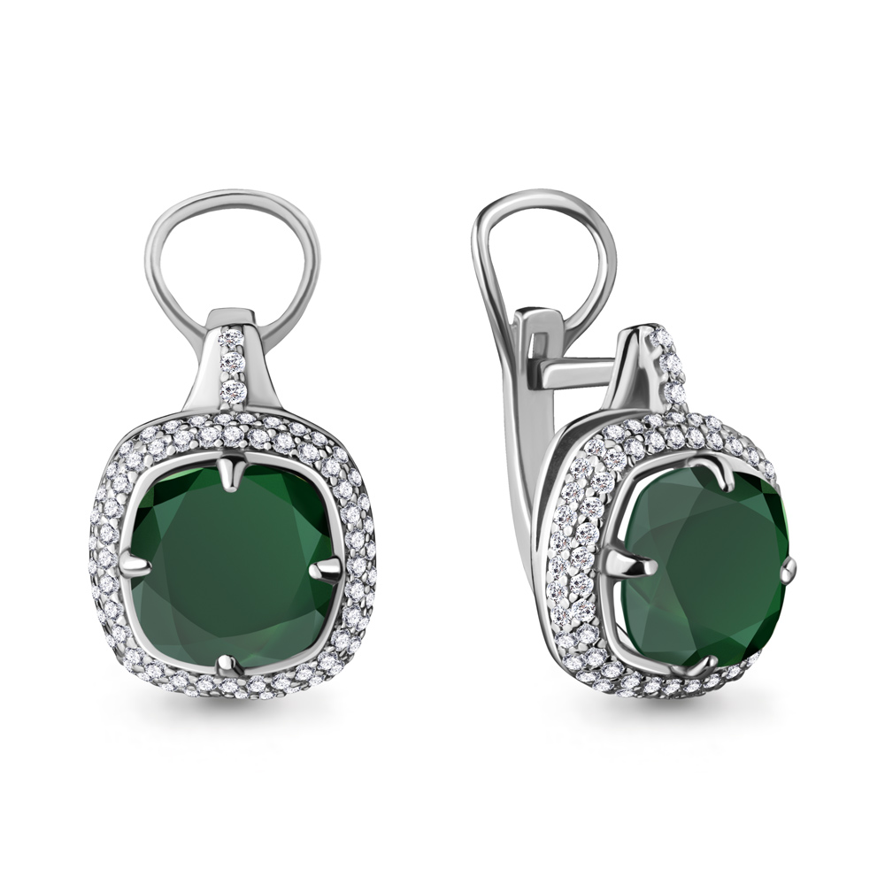 

Серьги из серебра с агатом Aquamarine 4442309А_925_р, 4442309А_925_р