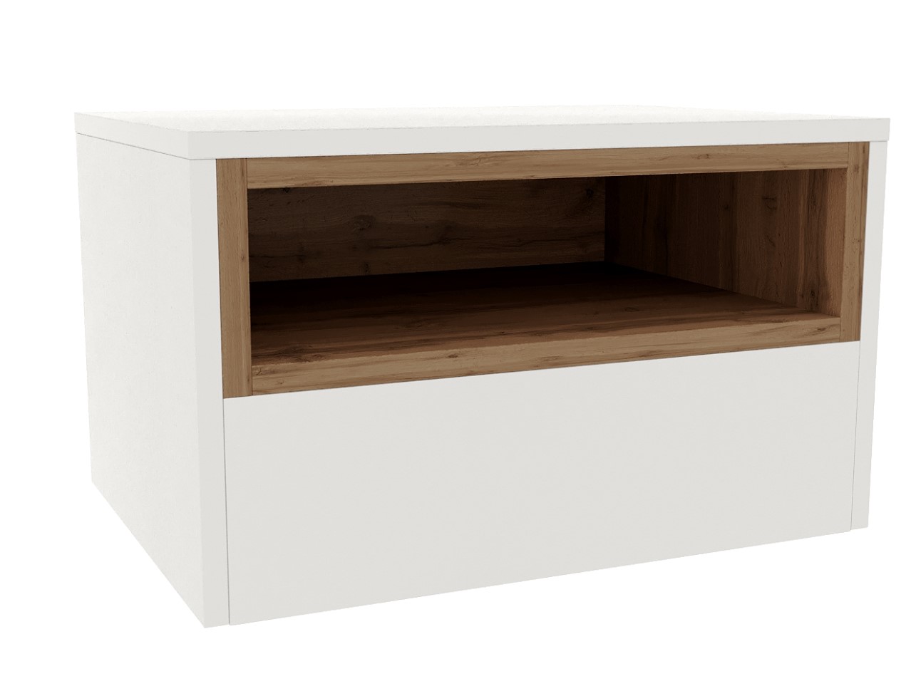 

Тумба прикроватная DOMA Лотос подвесная TB01, ЛДСП, Белый/Дуб Крафт, Коричневый;белый, Лотос