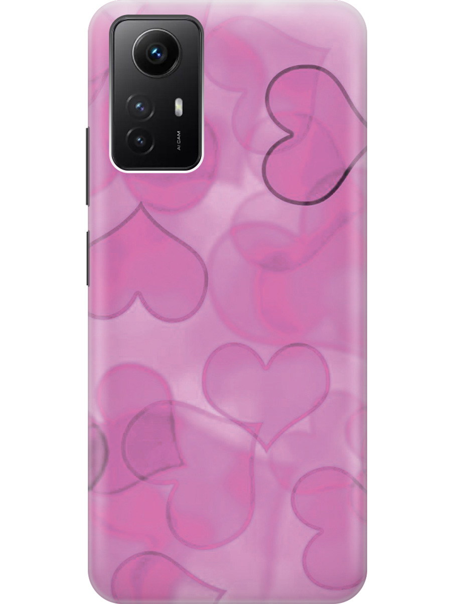 

Силиконовый чехол на Xiaomi Redmi Note 12s "Розовые сердечки", Розовый, 20001468