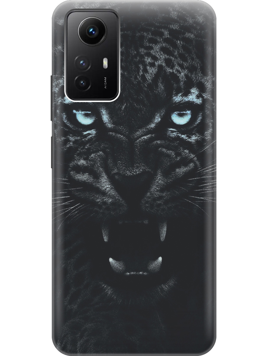 

Силиконовый чехол на Xiaomi Redmi Note 12s "Голубоглазая пантера", Голубой;черный, 20001468