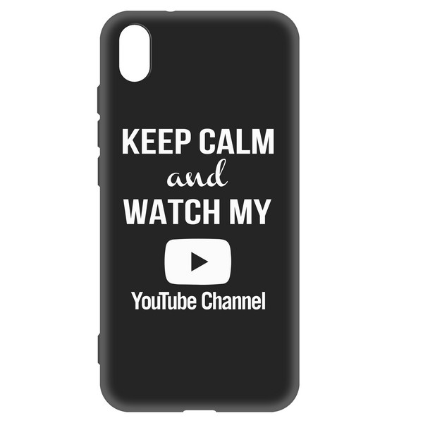 фото Чехол-накладка krutoff silicone case youtube для xiaomi redmi 7a (черный)