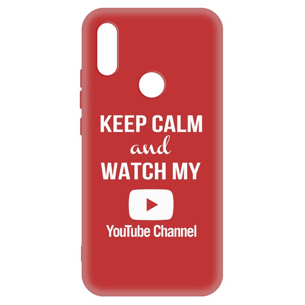 фото Чехол-накладка krutoff silicone case youtube для xiaomi redmi 7 (красный)