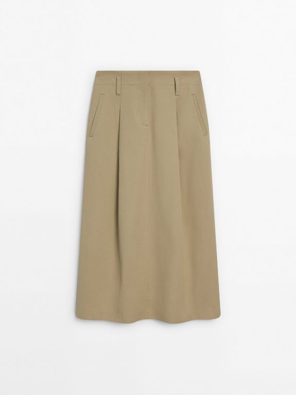 

Юбка женская Massimo Dutti 5207/607 бежевая L, Бежевый, 5207/607