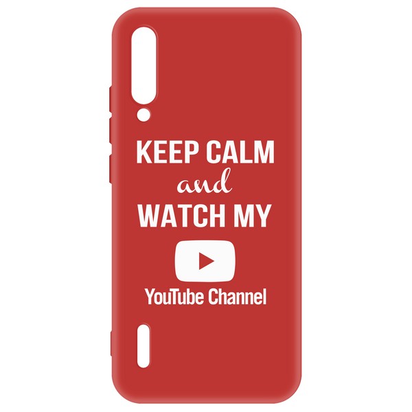 фото Чехол-накладка krutoff silicone case youtube для xiaomi mi a3 (красный)