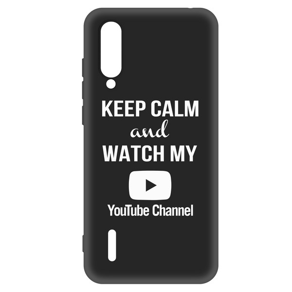 фото Чехол-накладка krutoff silicone case youtube для xiaomi mi 9 lite (черный)