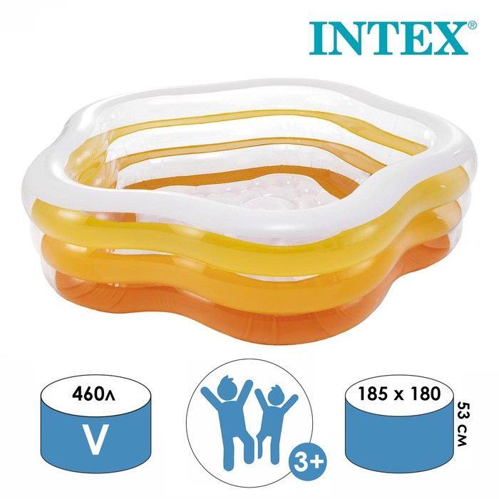 

Intex "Звезда" с надувным дном 185х180х53 см, от 3 лет, Оранжевый, "Звезда" с надувным дном 185х180х53 см, от 3 лет