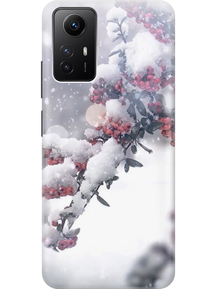 

Силиконовый чехол на Xiaomi Redmi Note 12s "Заснеженная рябина", Белый;серый;красный, 20001468