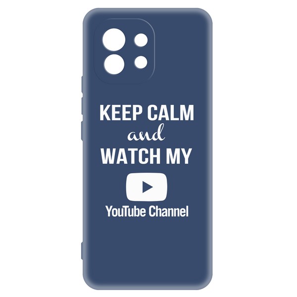 фото Чехол-накладка krutoff silicone case youtube для xiaomi mi 11 (синий)