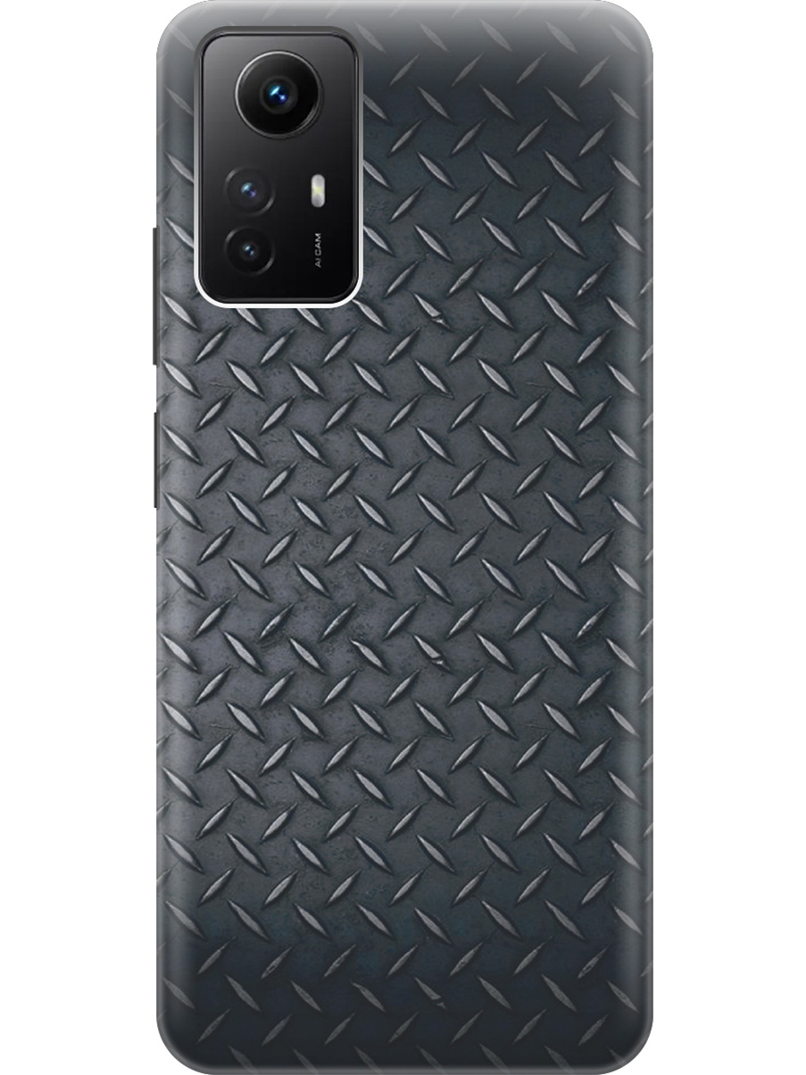 

Силиконовый чехол на Xiaomi Redmi Note 12s "Металлический лист", Серый;черный, 20001468