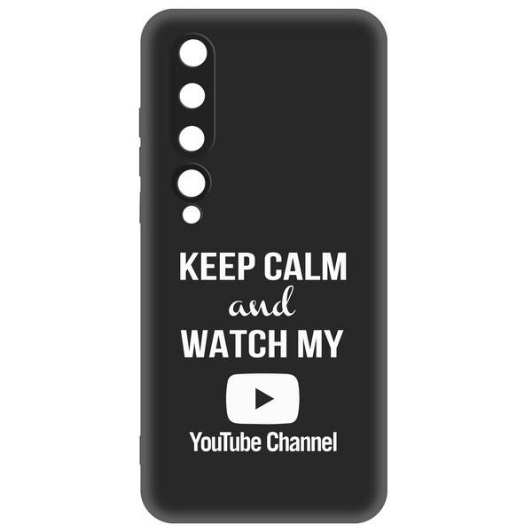 фото Чехол-накладка krutoff silicone case youtube для xiaomi mi 10 (черный)