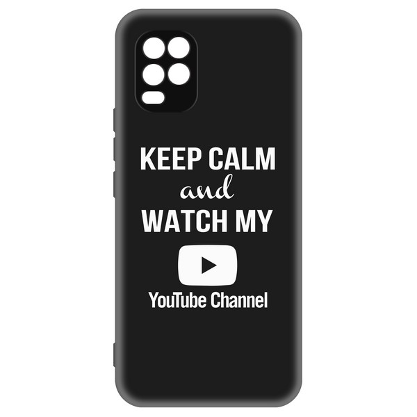 фото Чехол-накладка krutoff silicone case youtube для xiaomi mi 10 lite (черный)