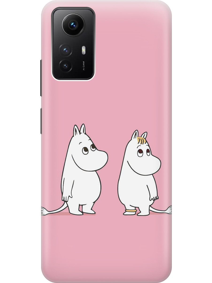 

Силиконовый чехол на Xiaomi Redmi Note 12s "Муми-тролли на розовом", Белый;розовый, 20001468