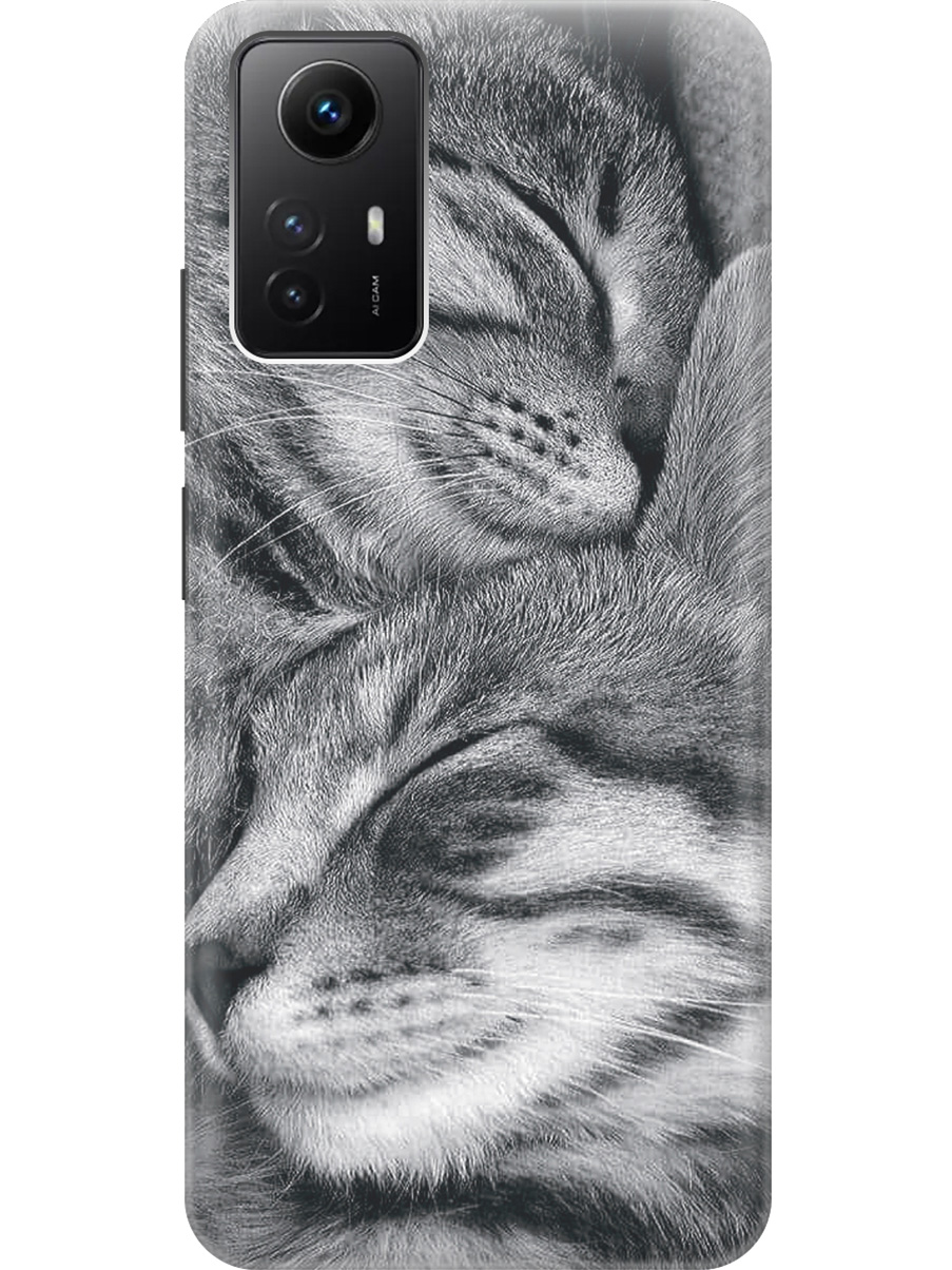 

Силиконовый чехол на Xiaomi Redmi Note 12s "Милующиеся котики", Белый;серый;черный, 20001468