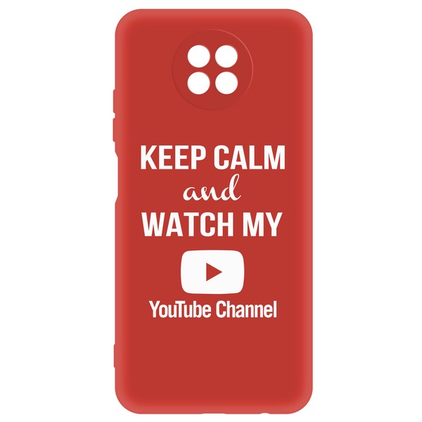 фото Чехол-накладка krutoff silicone case youtube для xiaomi redmi note 9t (красный)