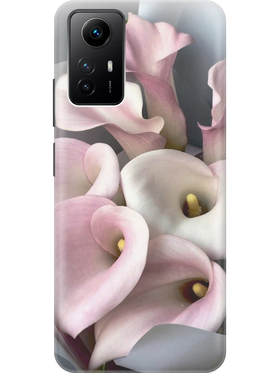 

Силиконовый чехол на Xiaomi Redmi Note 12s "Розовые каллы", Розовый;серый, 20001468