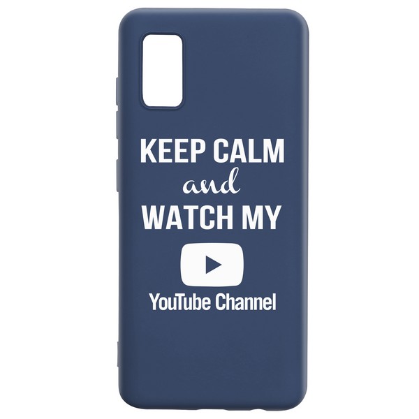 фото Чехол-накладка krutoff silicone case youtube для samsung galaxy a41 (a415) синий