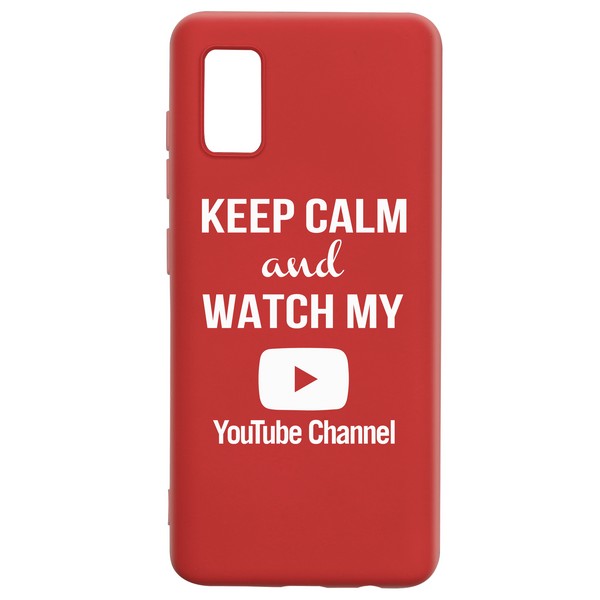 фото Чехол-накладка krutoff silicone case youtube для samsung galaxy a41 (a415) красный