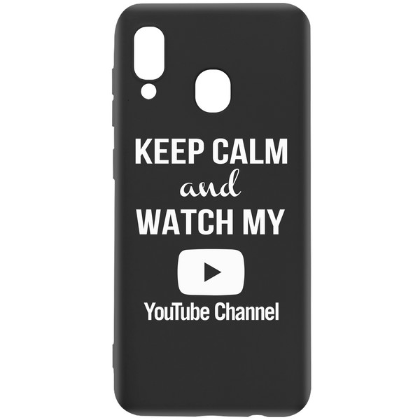 фото Чехол-накладка krutoff silicone case youtube для samsung galaxy a40 (a405) черный