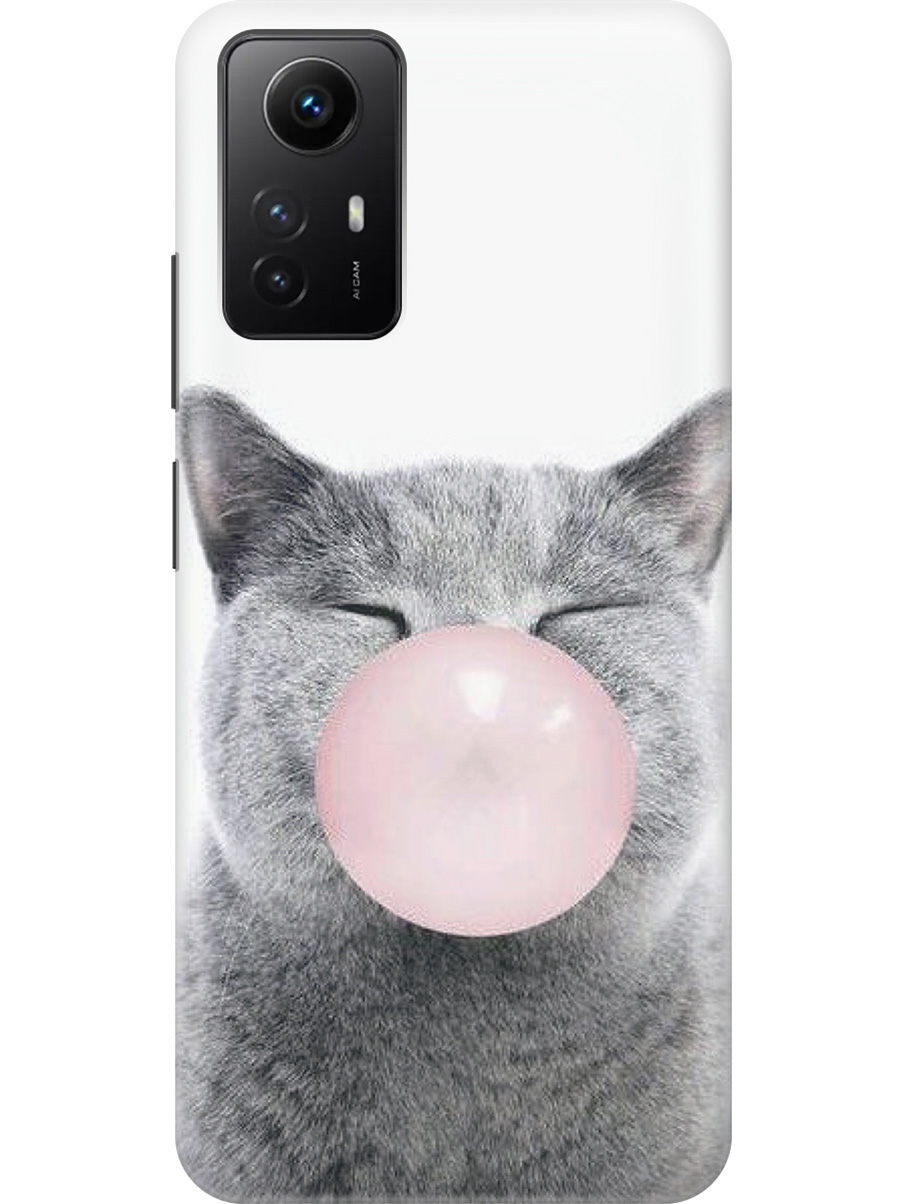

Силиконовый чехол на Xiaomi Redmi Note 12s "Кот с жевачкой", Белый;коричневый;серый, 20001468