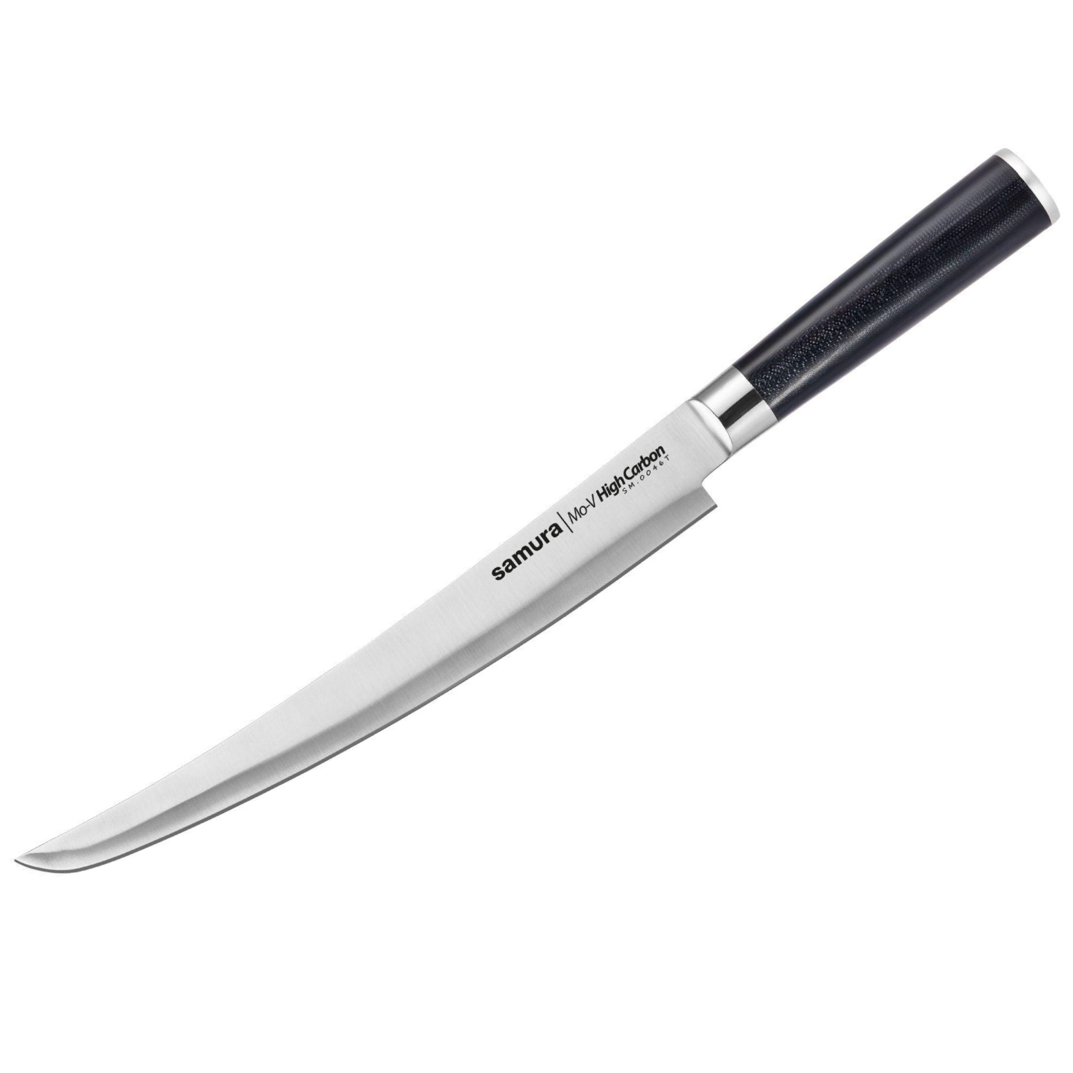 фото Нож кухонный поварской samura mo-v слайсер для нарезки профессиональный sm-0046t/g-10