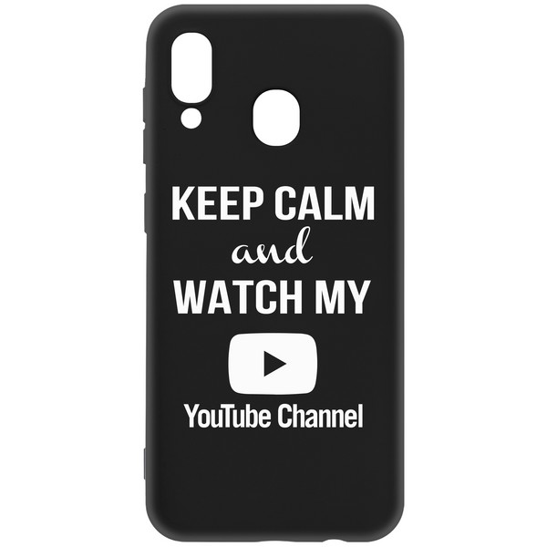 фото Чехол-накладка krutoff silicone case youtube для samsung galaxy a20/a30 (a205/a305) черный