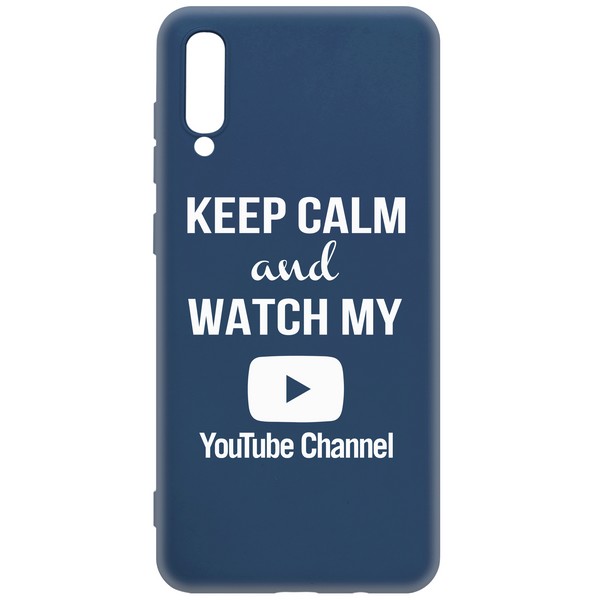 фото Чехол-накладка krutoff silicone case youtube для samsung galaxy a70 (a705) синий