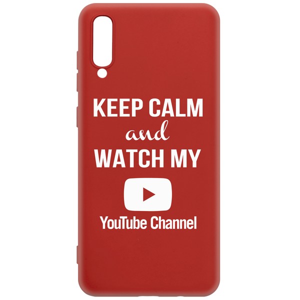 фото Чехол-накладка krutoff silicone case youtube для samsung galaxy a70 (a705) красный