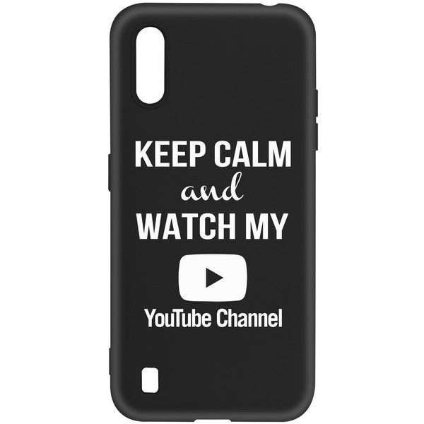 фото Чехол krutoff silicone case youtube для samsung galaxy a01 /m01 (a015/m015) черный