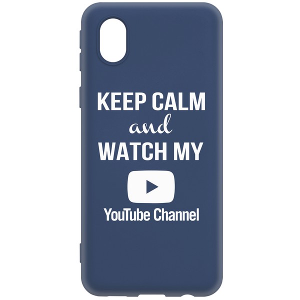 фото Чехол-накладка krutoff silicone case youtube для samsung galaxy a01 core (a013) синий