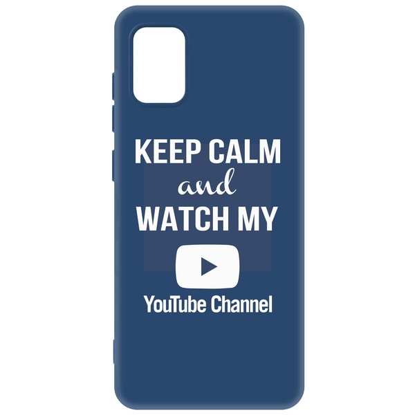 фото Чехол-накладка krutoff silicone case youtube для samsung galaxy a31 (a315) синий