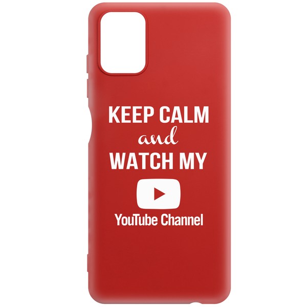 фото Чехол-накладка krutoff silicone case youtube для samsung galaxy a51 (a515) красный