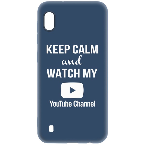 фото Чехол-накладка krutoff silicone case youtube для samsung galaxy a10 (a105) синий