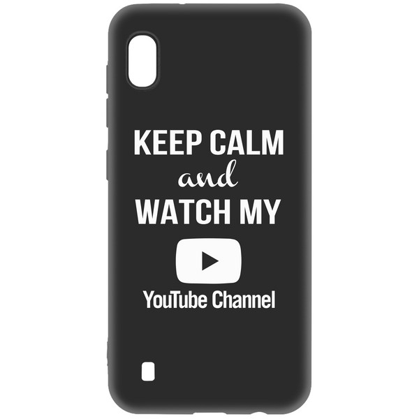 фото Чехол-накладка krutoff silicone case youtube для samsung galaxy a10 (a105) черный