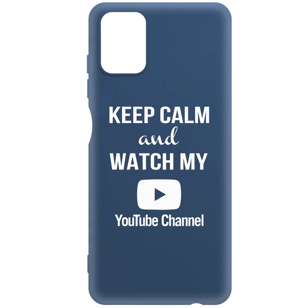 фото Чехол-накладка krutoff silicone case youtube для samsung galaxy a51 (a515) синий