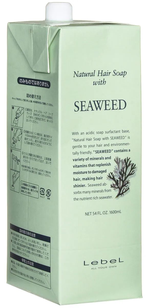 Шампунь Lebel Cosmetics Seaweed для нормальных и слабо повреждённых волос 1600 мл шампунь lebel cosmetics seaweed для нормальных и слабо повреждённых волос 1600 мл