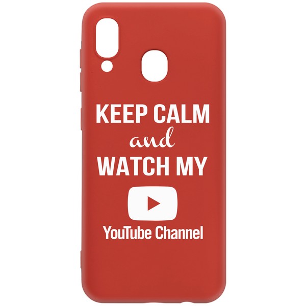 фото Чехол krutoff silicone case youtube для samsung galaxy a20/ a30 (a205/a305) красный