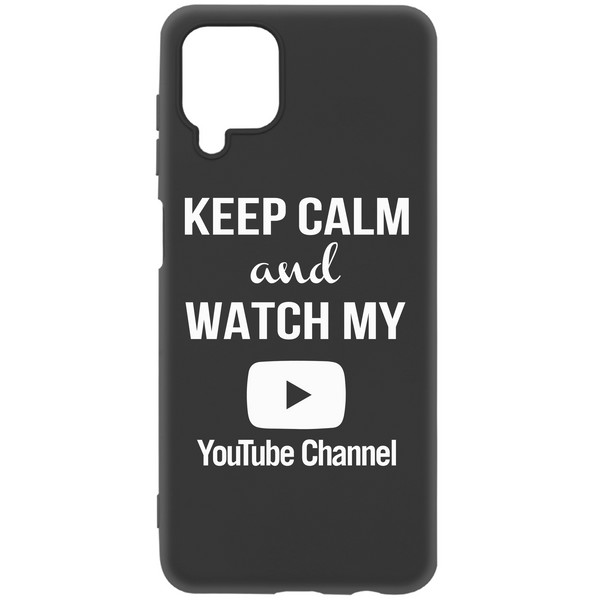 фото Чехол-накладка krutoff silicone case youtube для samsung galaxy a12 (a125) черный